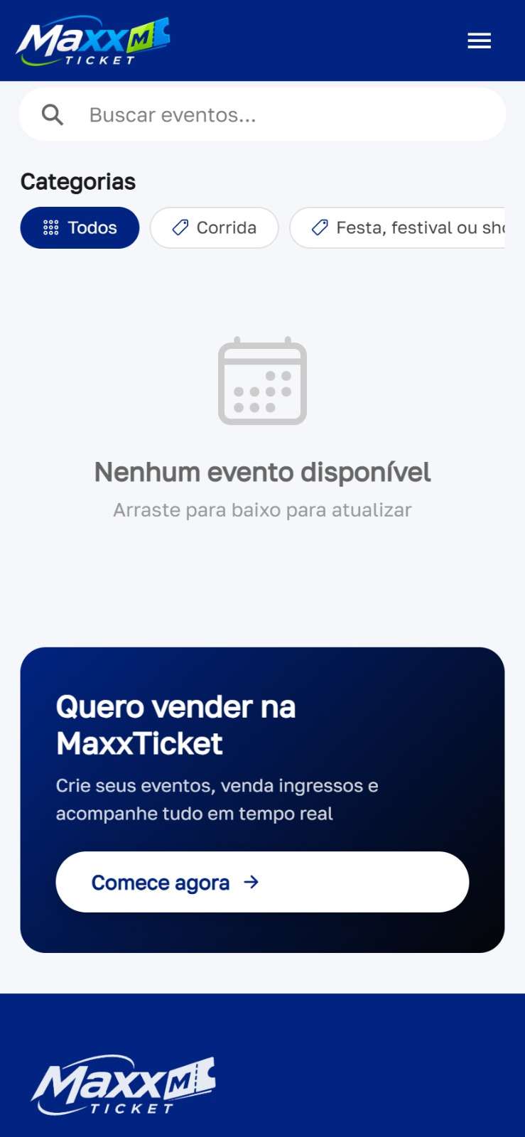 Loja de ingressos personalizada do produtor